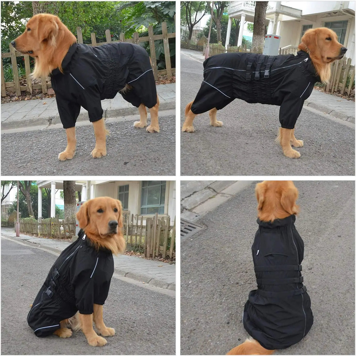 Waterproof Dog Raincoat - Lightweight Reflective Safety Vest for All Dog Sizes