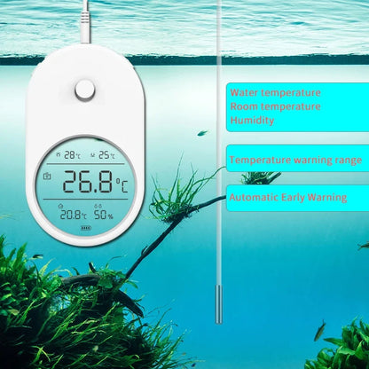 3-in-1 Digital Aquarium Thermometer with LCD Screen & Temperature Alarm