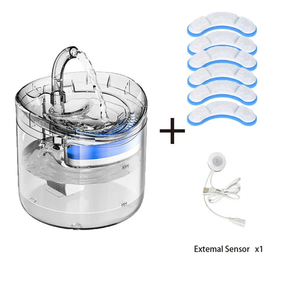 2L Motion-Sensor Pet Water Fountain with Activated Carbon Filter — USB Powered