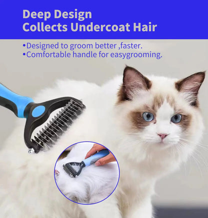 Professional Pet Deshedding Brush - Hair Remover for Dogs and Cats
