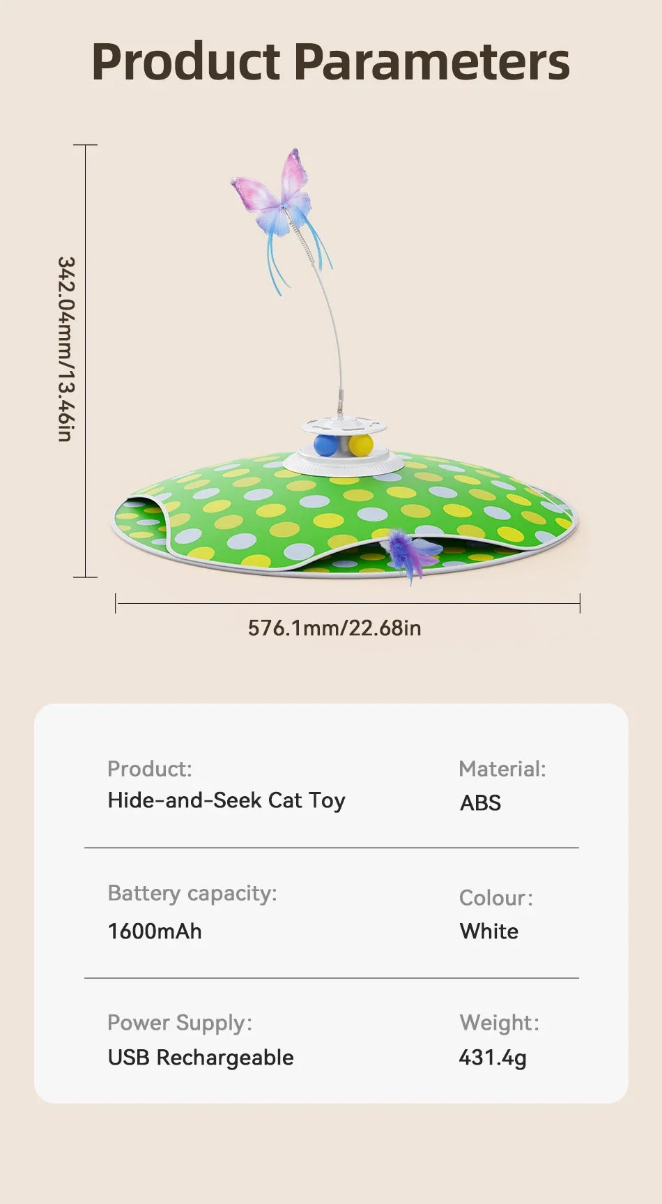 3-in-1 Interactive Cat Toy — Hide & Seek, Feather Chaser & Track Ball