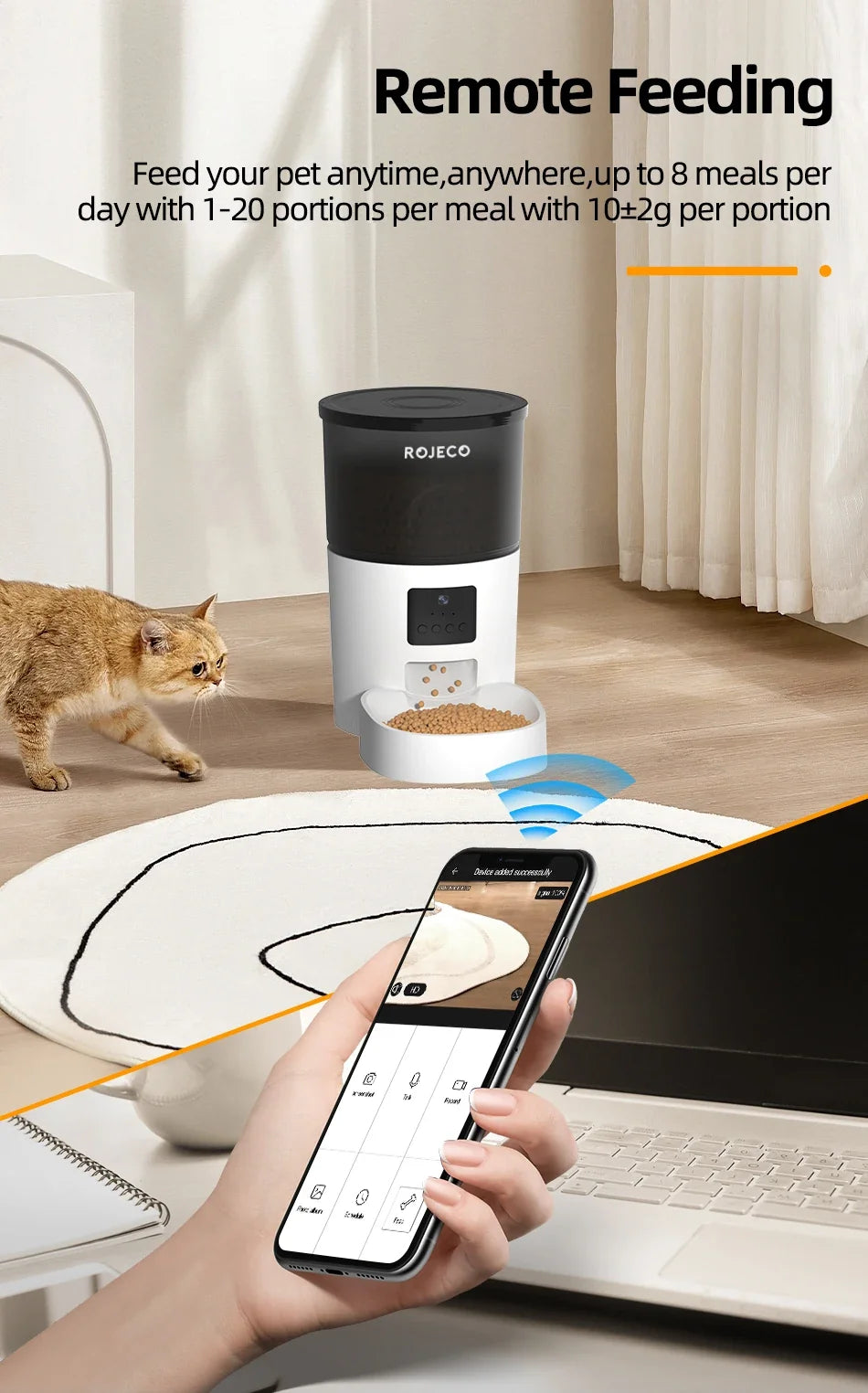 3L Smart Automatic Pet Feeder with HD Camera & WiFi