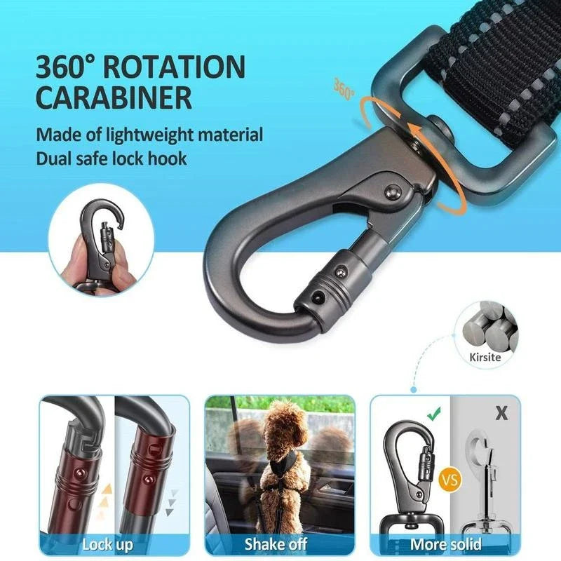 Adjustable Reflective Dog Car Seat Belt Safety Leash
