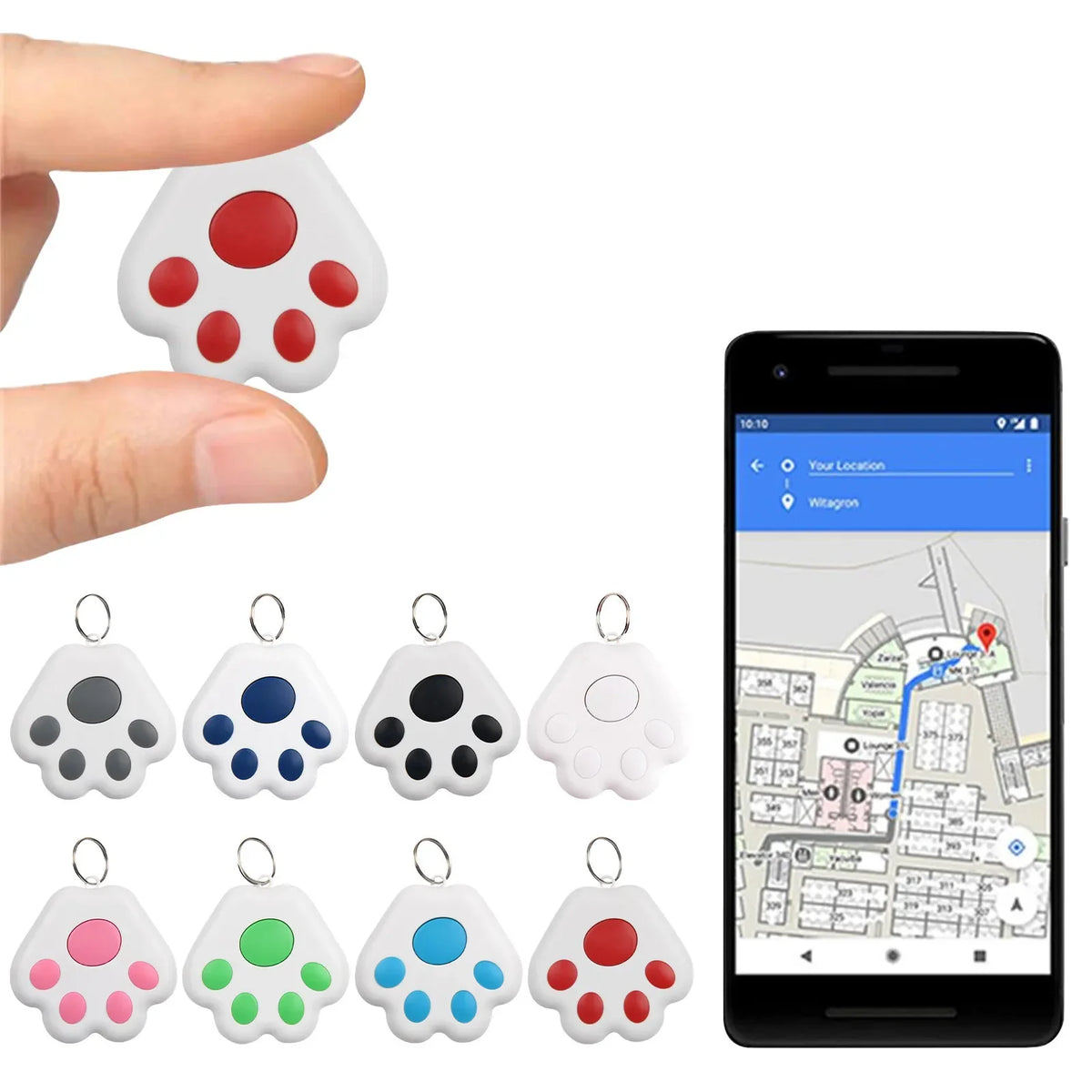 Bluetooth 5.0 Mini Anti-Lost Tracker Tag for Pets, Kids, Keys & Bags