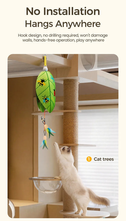 Automatic Hanging Laser & Feather Cat Toy