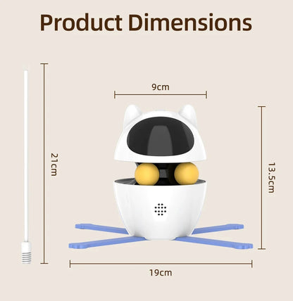 3-in-1 Smart Cat Toy with 360° Laser & 3 Replacement Feather Teasers