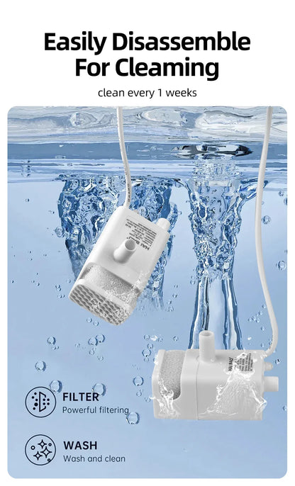 Water Fountain Replacement Pump - 1.5L Pet Water Dispenser Motor