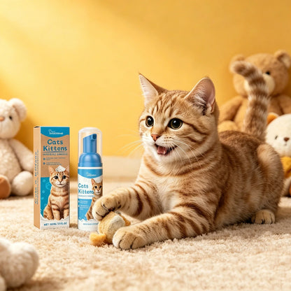 Waterless Cat Shampoo Mousse — Deodorising Foam for Smooth, Fresh-Smelling Fur