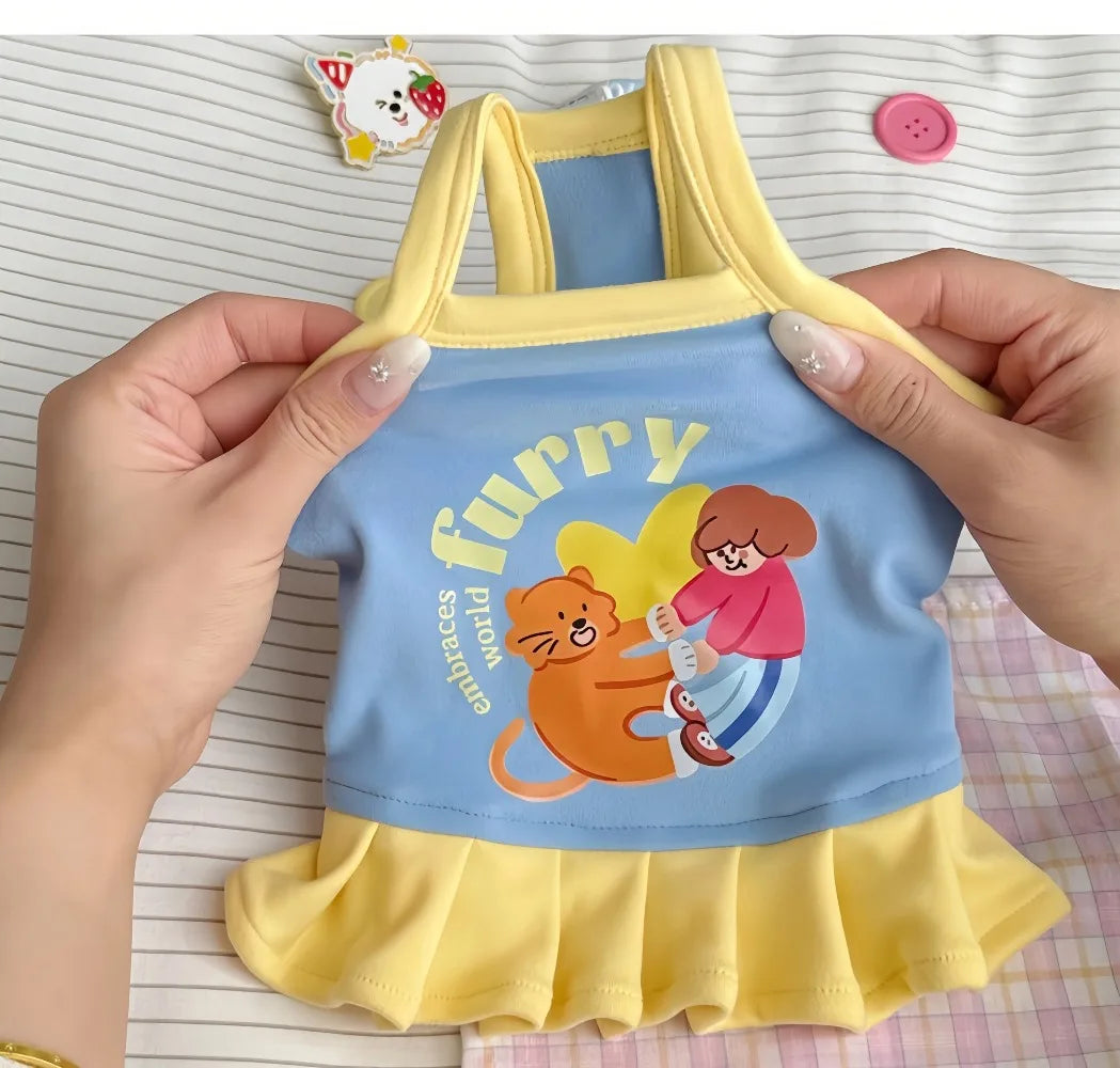 2-in-1 Cooling Slip Dress & Vest for Small Dogs & Cats | Breathable Summer Princess Skirt for Chihuahuas & Puppies