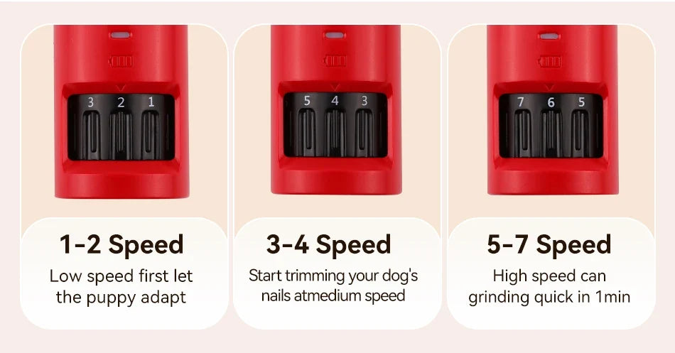 Electric Pet Nail Grinder with LED Light - Rechargeable Dog Cat Claw Trimmer