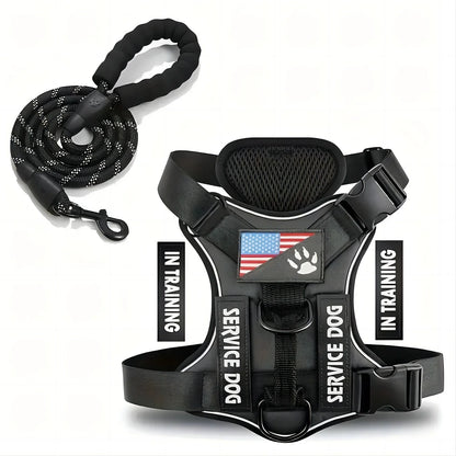 Escape-Proof No-Pull Dog Harness & Lead Set with Reflective Strips