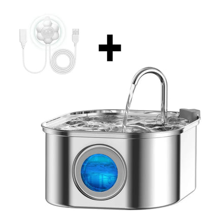 Stainless Steel Smart Pet Water Fountain with Sensor — 3.2L