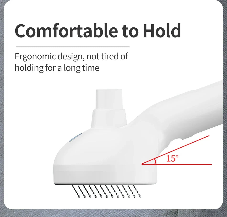 Steam Comb Pet Hair Brush — Electric Grooming Brush for Cats & Dogs