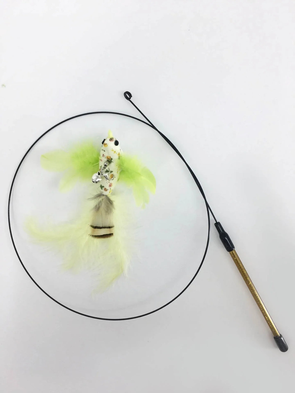 Interactive Feather Wand Cat Toy - Wire Teaser Stick for Kittens