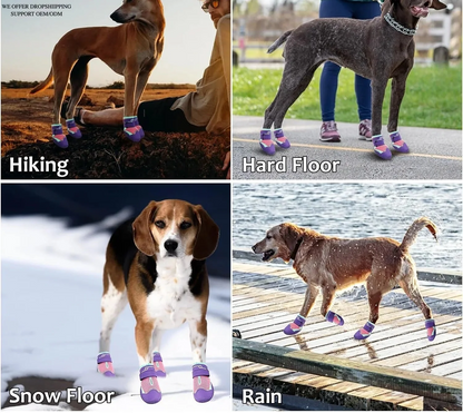 Breathable High-Cut Dog Boots for Hot Pavement & Summer Hiking | Set of 4