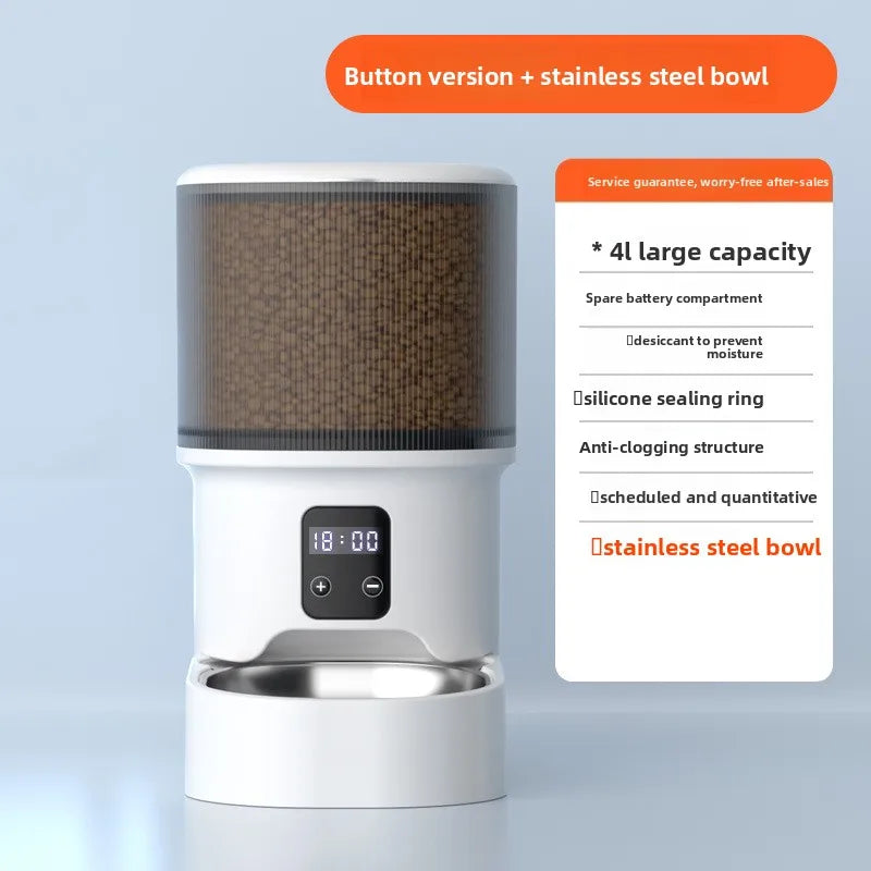 Smart Automatic Pet Feeder with HD Camera & Voice Control — Wi-Fi Remote Timed Food Dispenser