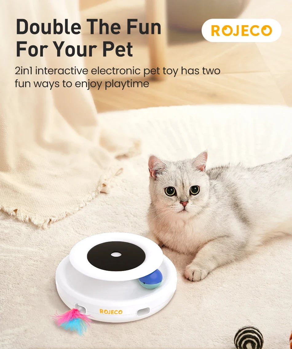 2-in-1 Automatic Cat Toy - Smart Feather & Ball Set with 5 Interactive Modes