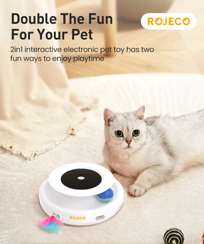 2-in-1 Automatic Cat Toy - Smart Feather & Ball Set with 5 Interactive Modes