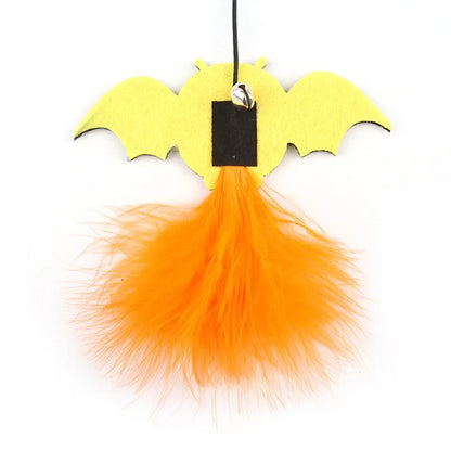 Halloween Cat Teaser Wand with Pumpkin and Spider