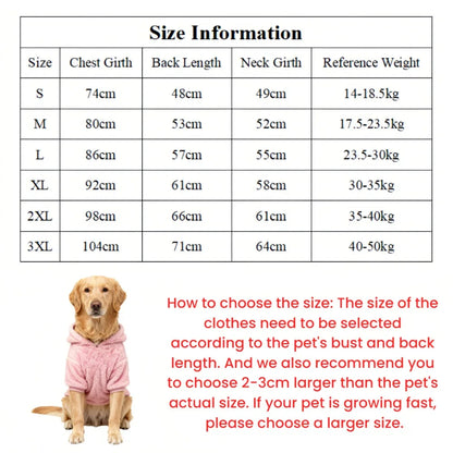 Plush Fleece Dog Hoodie | Soft Warm Winter Outdoor Coat for Medium & Large Dogs