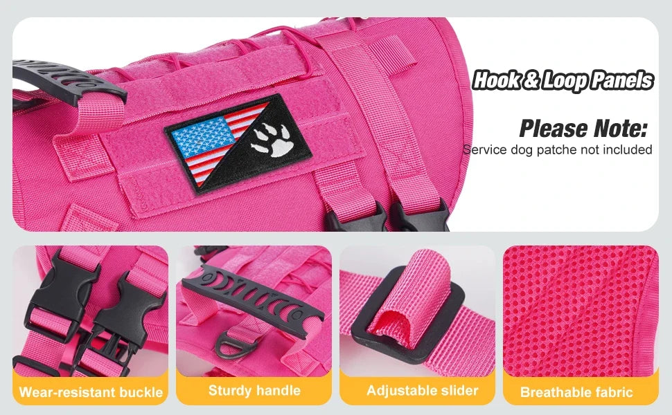 Tactical Chest Strap Dog Harness with Reinforcement Loop