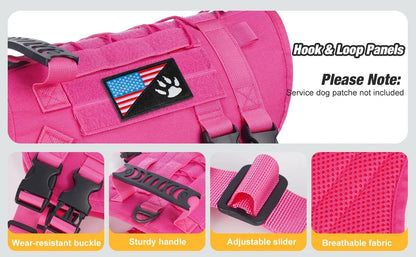 Tactical Chest Strap Dog Harness with Reinforcement Loop