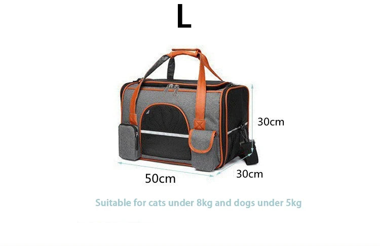 Anti-Collapse Pet Carrier Handbag with Storage Pockets