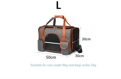 Anti-Collapse Pet Carrier Handbag with Storage Pockets