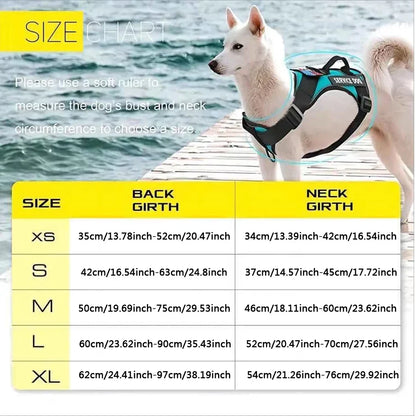 Reflective Service Dog Vest Harness with 5 Patches | Adjustable Soft Oxford Mesh Harness