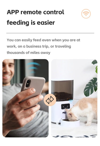 5L Smart WiFi Pet Feeder with Camera – App-Controlled Automatic Food Dispenser for Cats & Dogs