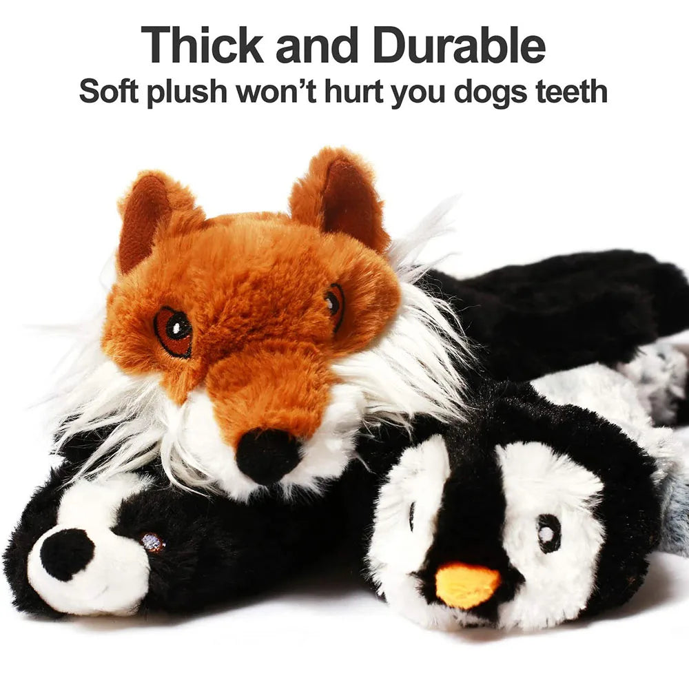Stuffing-Free Squeaky Dog Toy with Crinkle