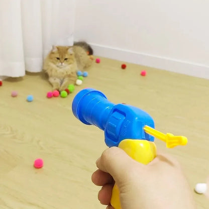Interactive Pompom Launcher Cat Toy