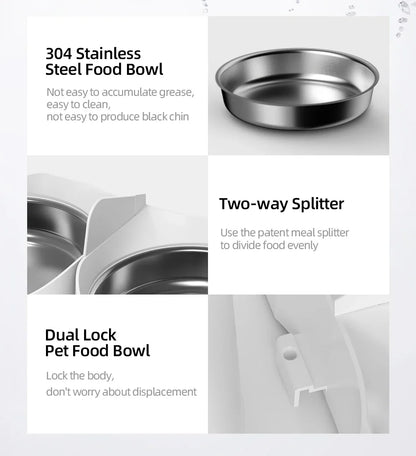 Stainless Steel Single & Double Bowl Accessories For 4L Automatic Pet Feeder Cat Food Dispenser Without Pet Feeder