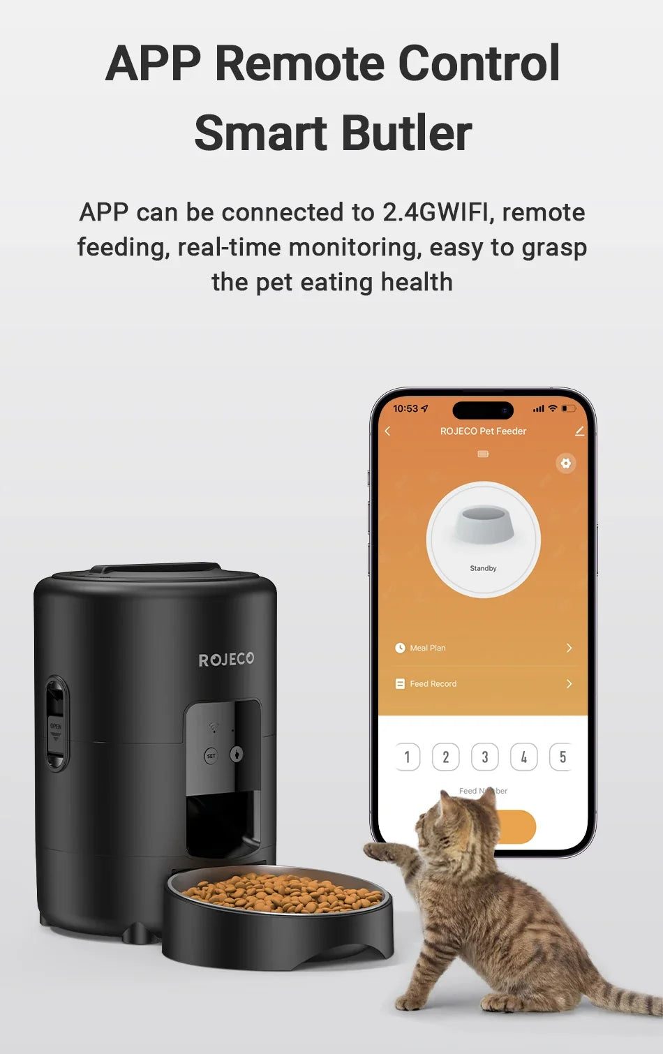 Smart Automatic Pet Feeder 2L - Wi-Fi App Control Food Dispenser for Cats & Dogs