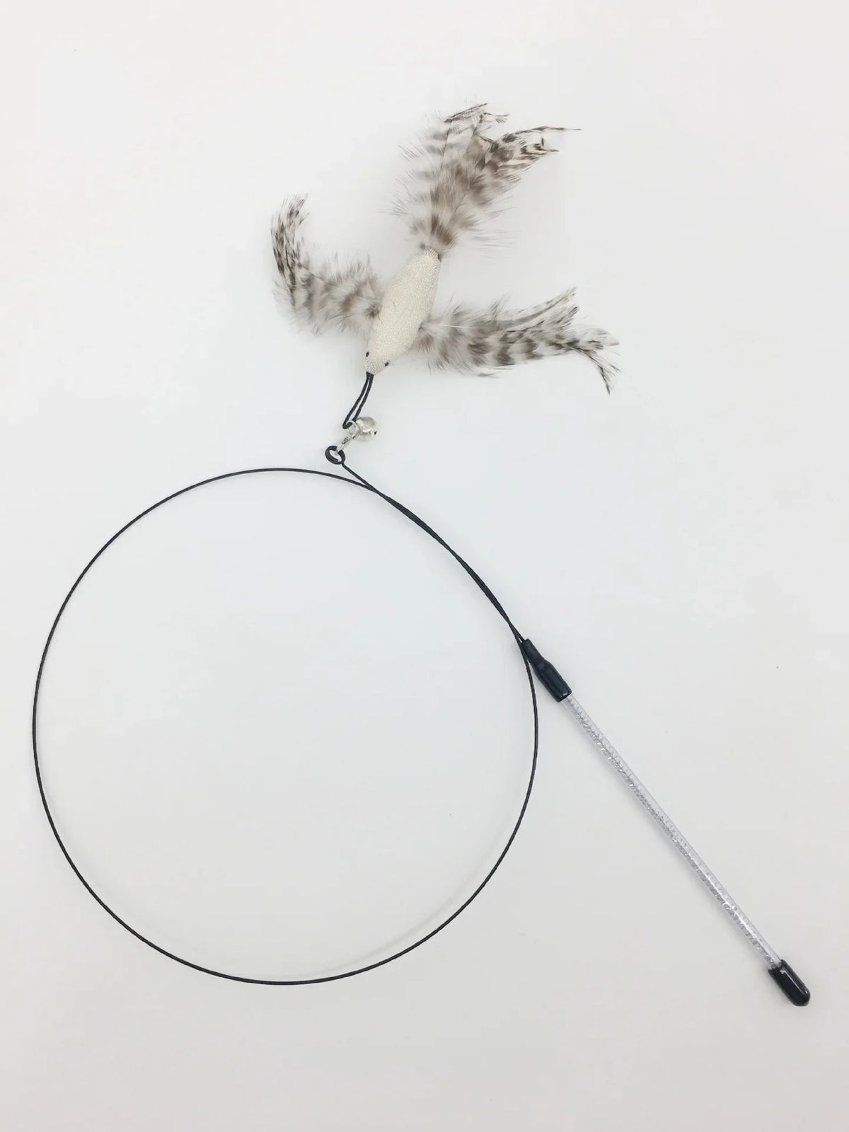 Interactive Feather Wand Cat Toy - Wire Teaser Stick for Kittens