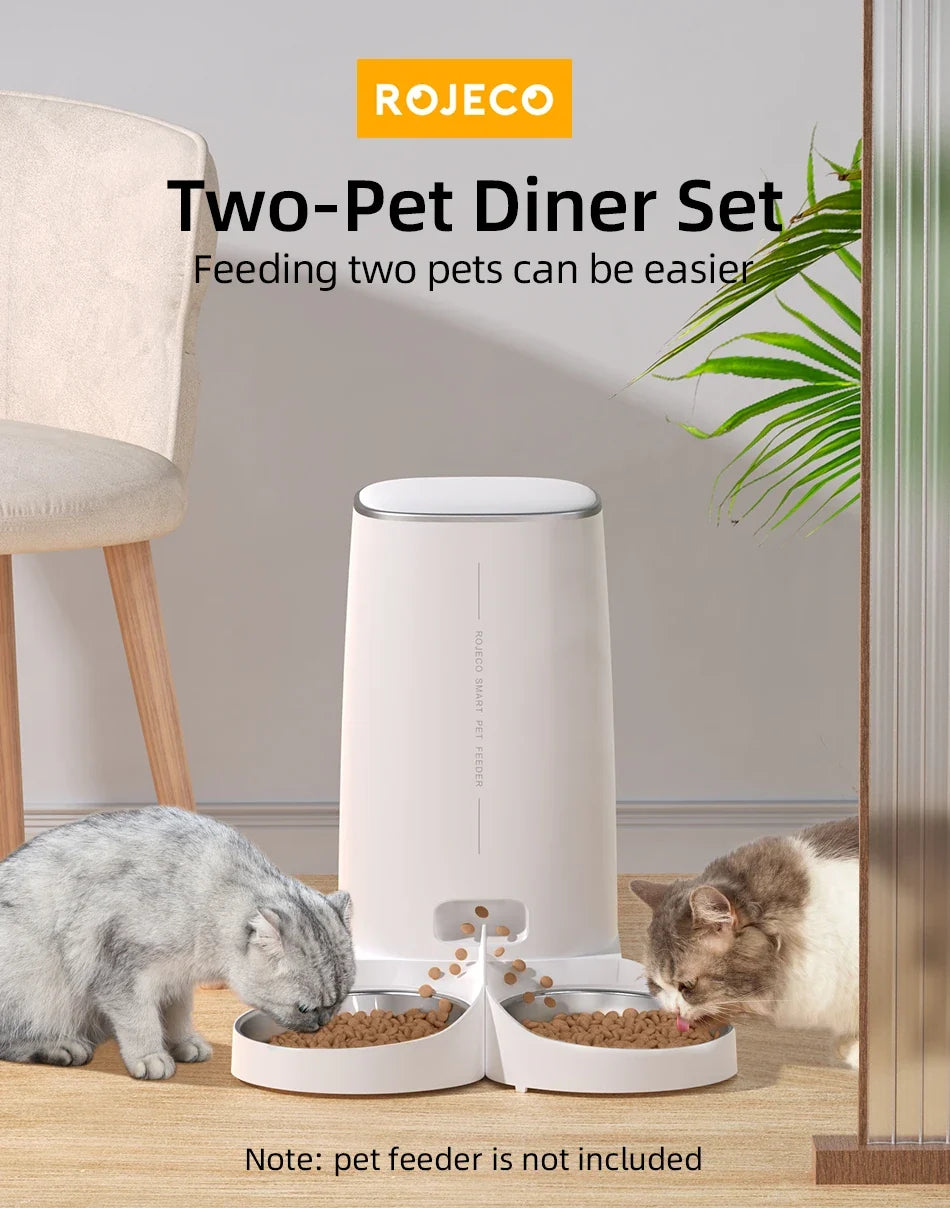 Stainless Steel Single & Double Bowl Accessories For 4L Automatic Pet Feeder Cat Food Dispenser Without Pet Feeder