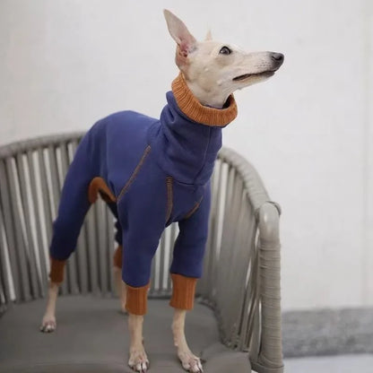 High-Neck Plush Dog Jumper — Four-Legged Warm Base Layer