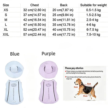 Summer Cooling Vest & Cap Set for Dogs & Cats