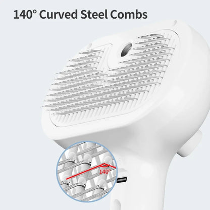 Steam Comb Pet Hair Brush — Electric Grooming Brush for Cats & Dogs
