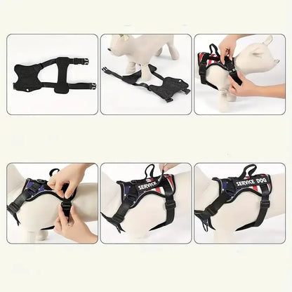 Escape-Proof No-Pull Dog Harness & Lead Set with Reflective Strips