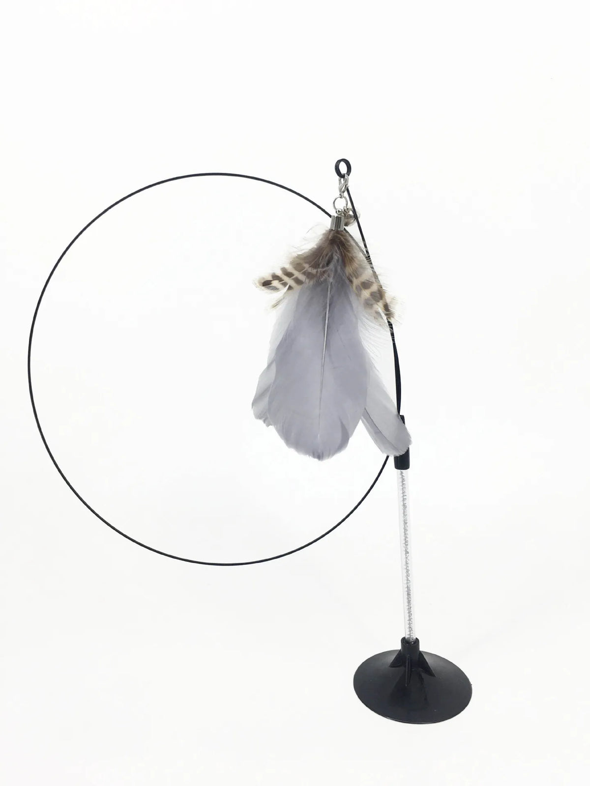 Hands-Free Suction Cup Cat Toy - Interactive Feather Wand Set