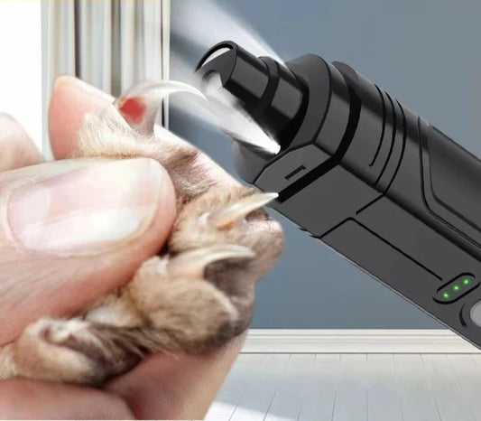 Electric Pet Nail Grinder with LED Light - Rechargeable Grooming Tool