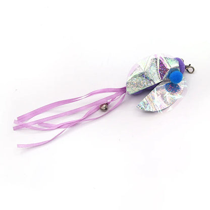 Feather Wand Cat Toy with Bell & Worm String - Interactive Teaser Set