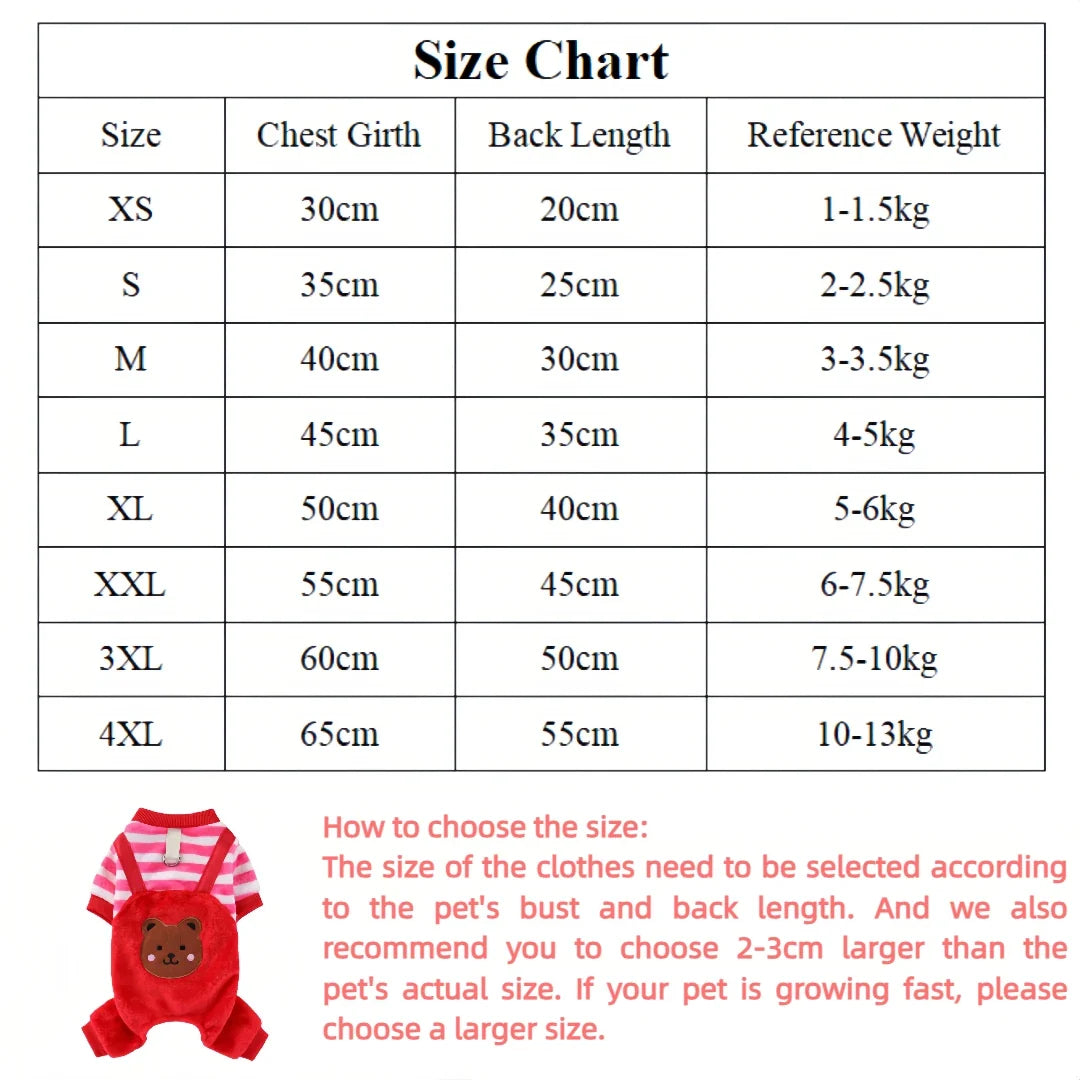 Soft Fleece Jumpsuit with Leash Ring for Small, Medium & Large Dogs & Cats