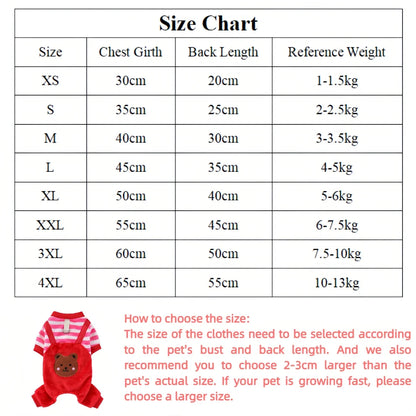 Soft Fleece Jumpsuit with Leash Ring for Small, Medium & Large Dogs & Cats