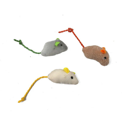 Plush Mouse Toy Set for Cats - Interactive Feather Toys