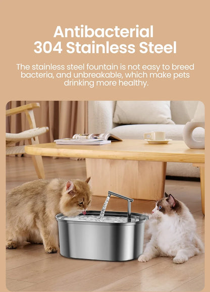 Premium Stainless Steel Cat Water Fountain with Automatic Flow System
