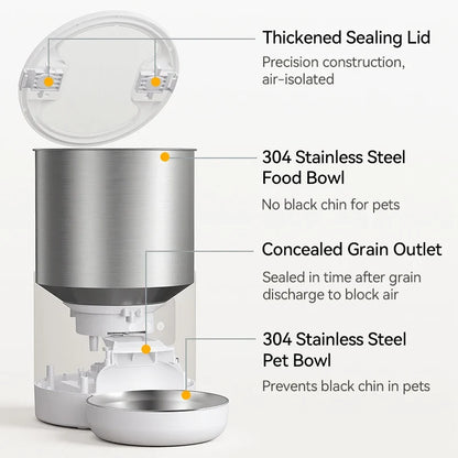 4.5L Smart Pet Feeder with Voice Recording & WiFi App Control