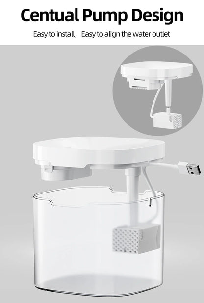 Water Fountain Replacement Pump - 1.5L Pet Water Dispenser Motor