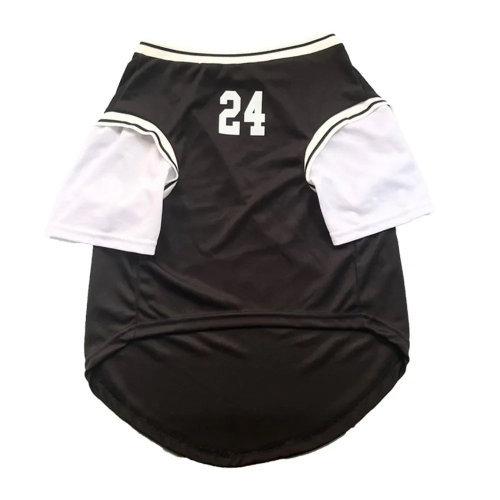 Basketball Print Faux Two-Piece Dog Cooling Vest Shirt | Summer Casual Top for Medium & Large Dogs
